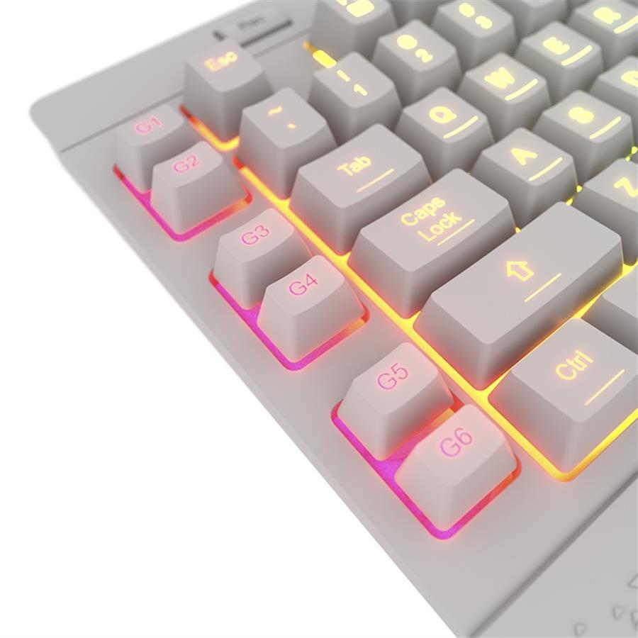 Teclado Membrana Redragon K512 RGB SHIVA blanco Ñ