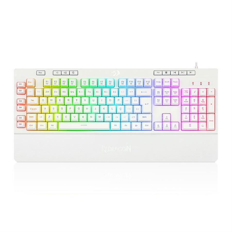 Teclado Membrana Redragon K512 RGB SHIVA blanco Ñ