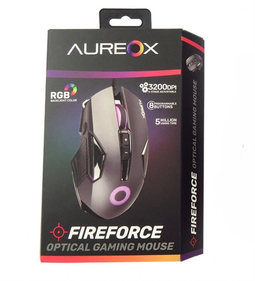 Mouse Aureox FIREFORCE RGB Negro