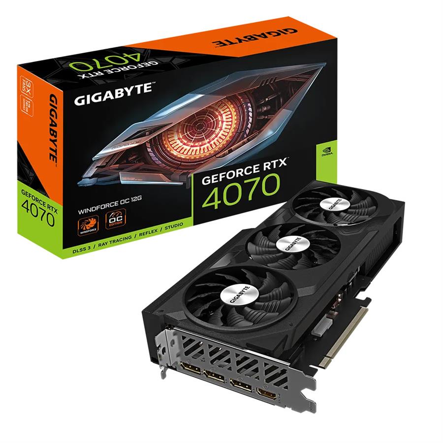 Placa de Video GIGABYTE RTX 4070 WF3 OC V2 12GB