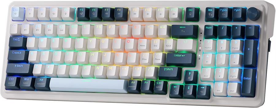 Teclado Mecánico Redragon Eisa Blanco/Azul | Inalámbrico | RED | ES | 100% | RGB