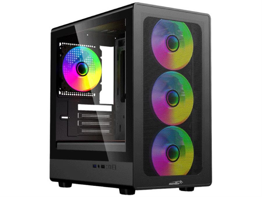 Gabinete SENTEY M25 BLK-SF (+4 FAN ARGB) Negro