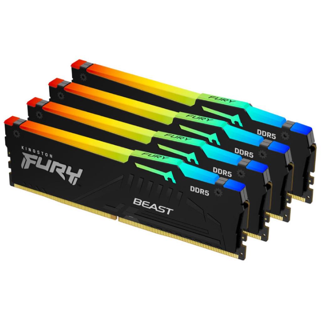 KIT Memoria RAM DDR5 KINGSTON Fury Beast RGB | 128Gb (32Gbx4) | 6000Mts