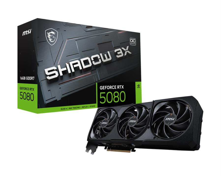 Placa de Video MSI GeForce RTX 5080 16GB Shadow X3 OC