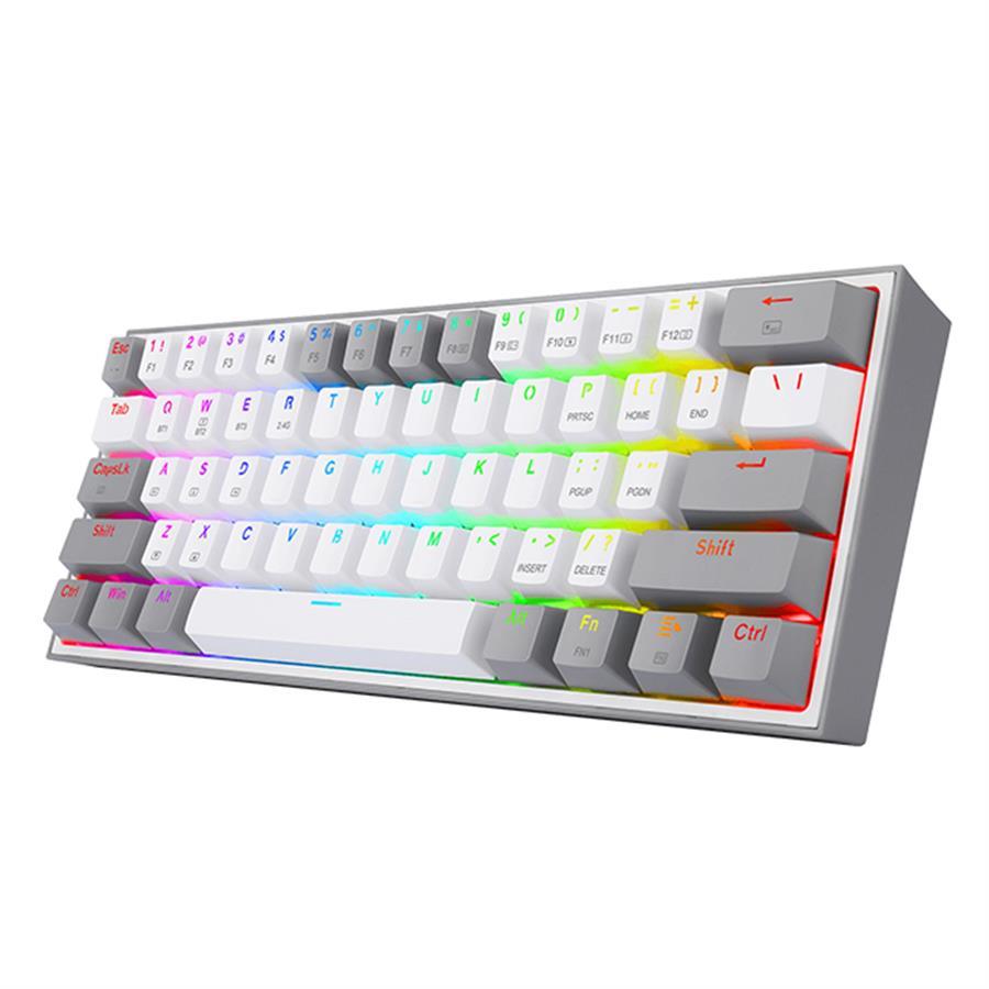 Teclado Mecánico Inalámbrico Redragon Fizz Pro K616 White RGB RED Ñ 60%