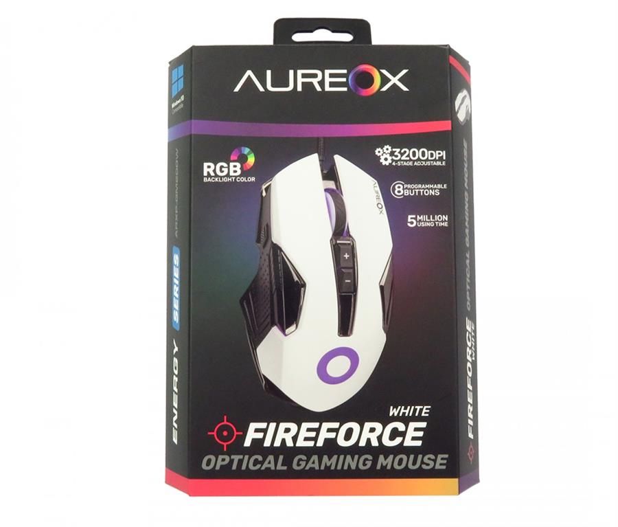 Mouse Aureox FIREFORCE RGB Blanco