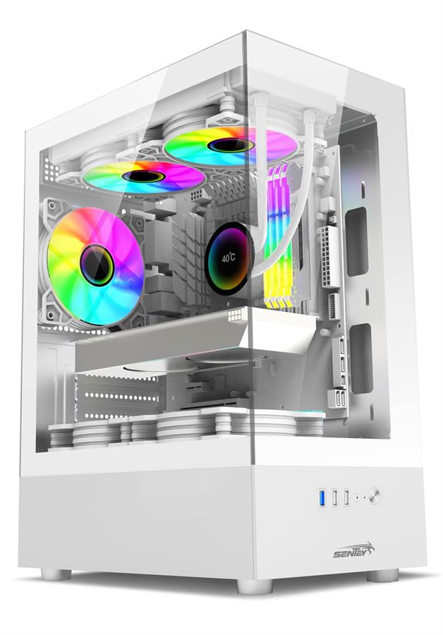 Gabinete SENTEY H10 6100-SF White (+5 Fan)