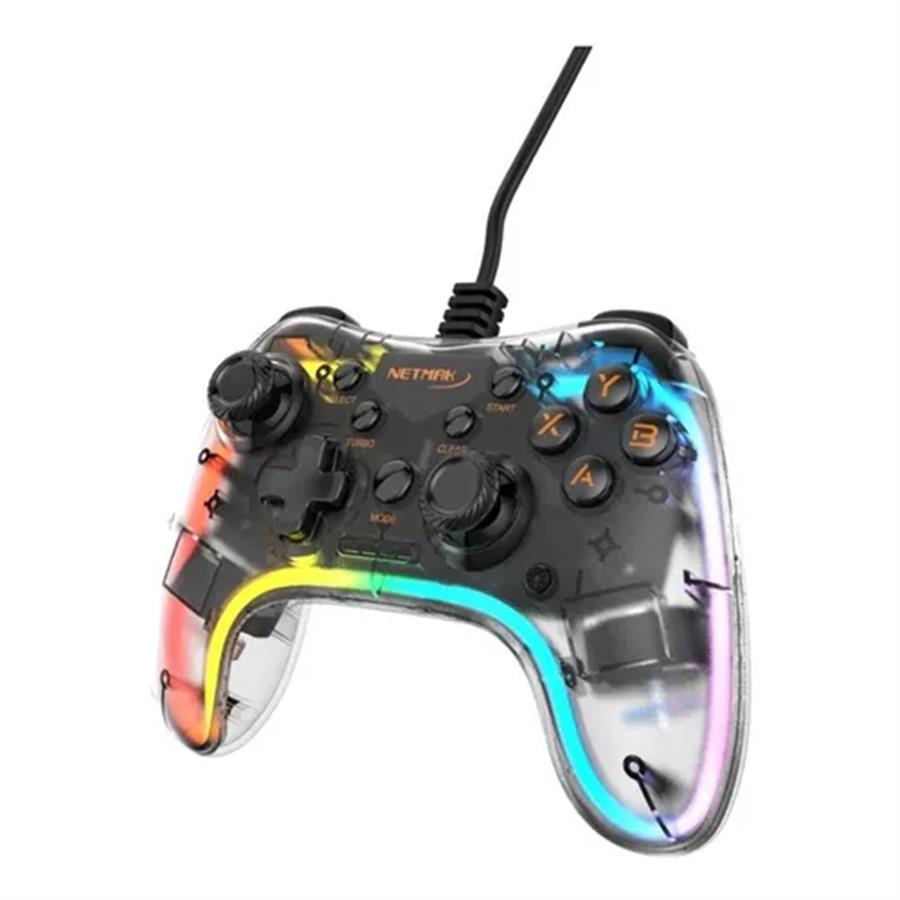 Joystiks Netmark USB Transparente RGB PC