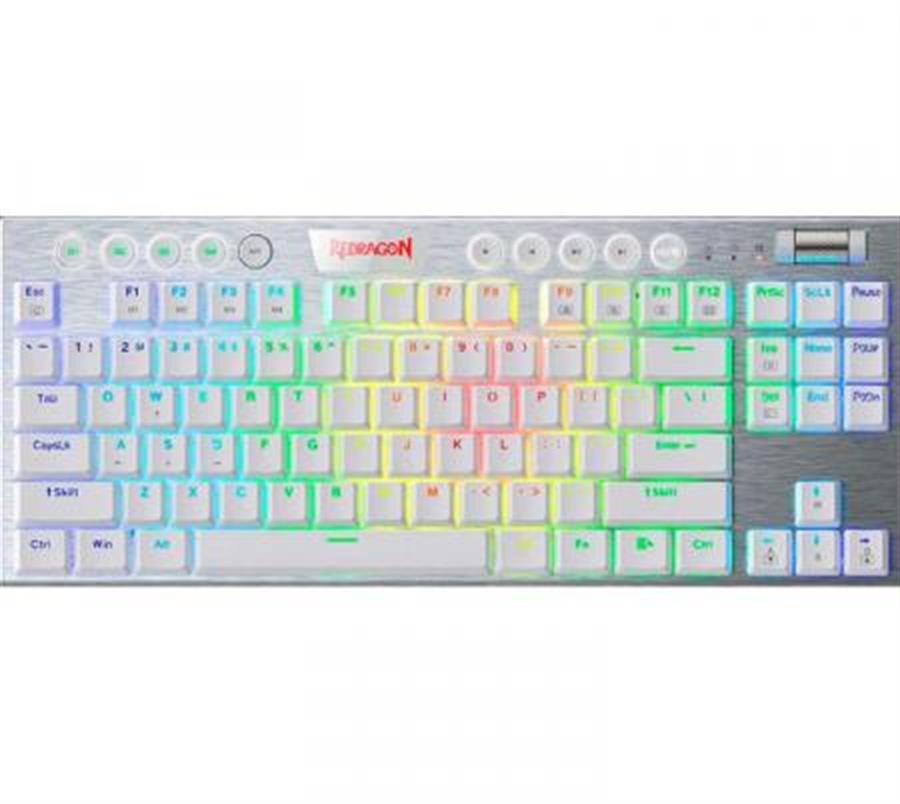 Teclado Mecánico Redragon Horus K621 TKL Blanco Red switch INALAMBRICO Ñ