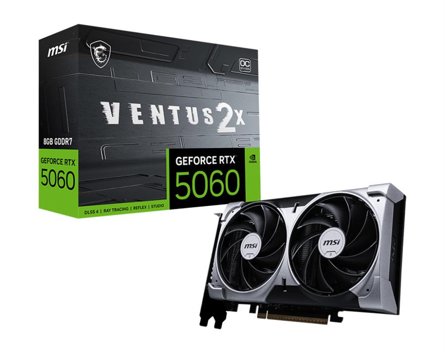 Placa de Video MSI GeForce RTX 5060 Ventus X2 8GB OC