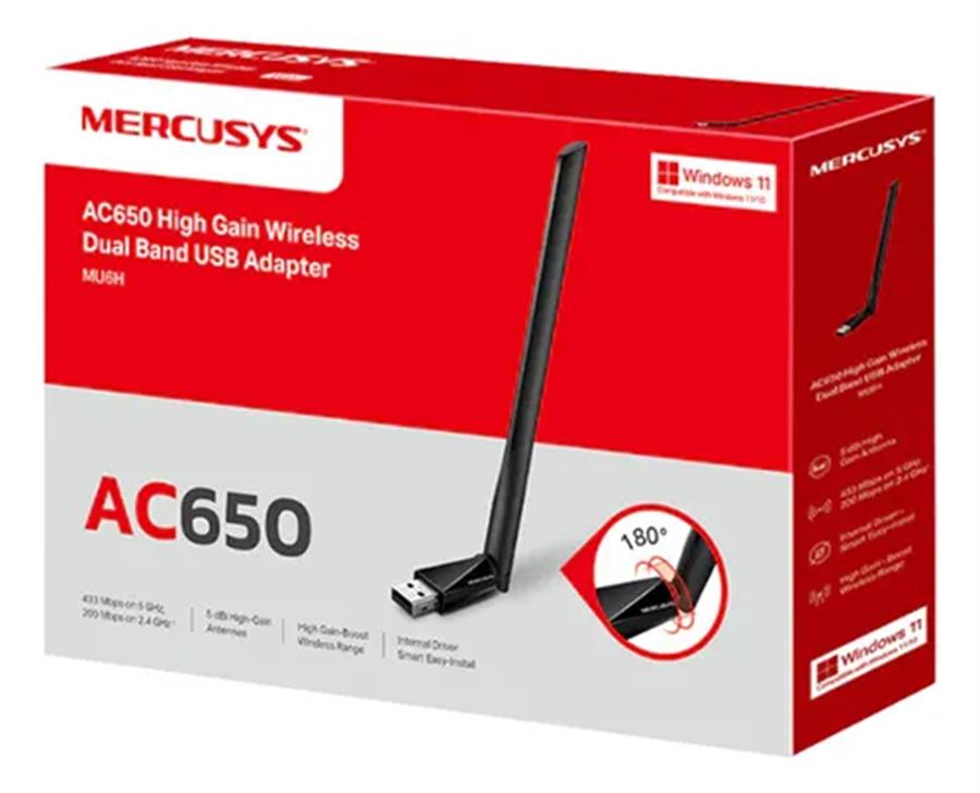 Adaptador USB Wi-Fi Mercusys AC650 Doble Banda