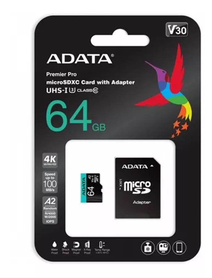 Micro SD 64GB ADATA Class10 V30s
