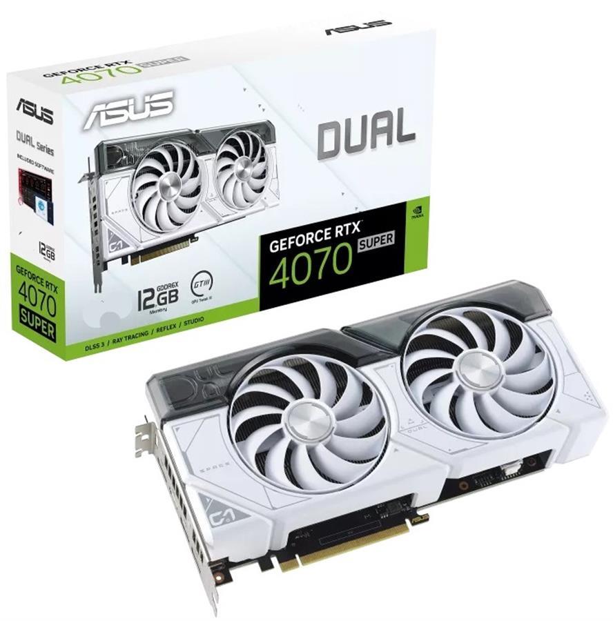 Placa de Vídeo Asus Dual RTX 4070 Super 12GB White