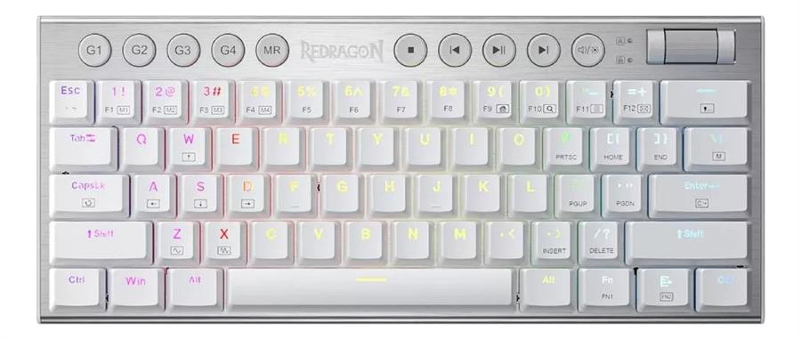 Teclado Mecánico Redragon Horus K632W Mini PRO White Red Switch  INALÁMBRICO Ñ