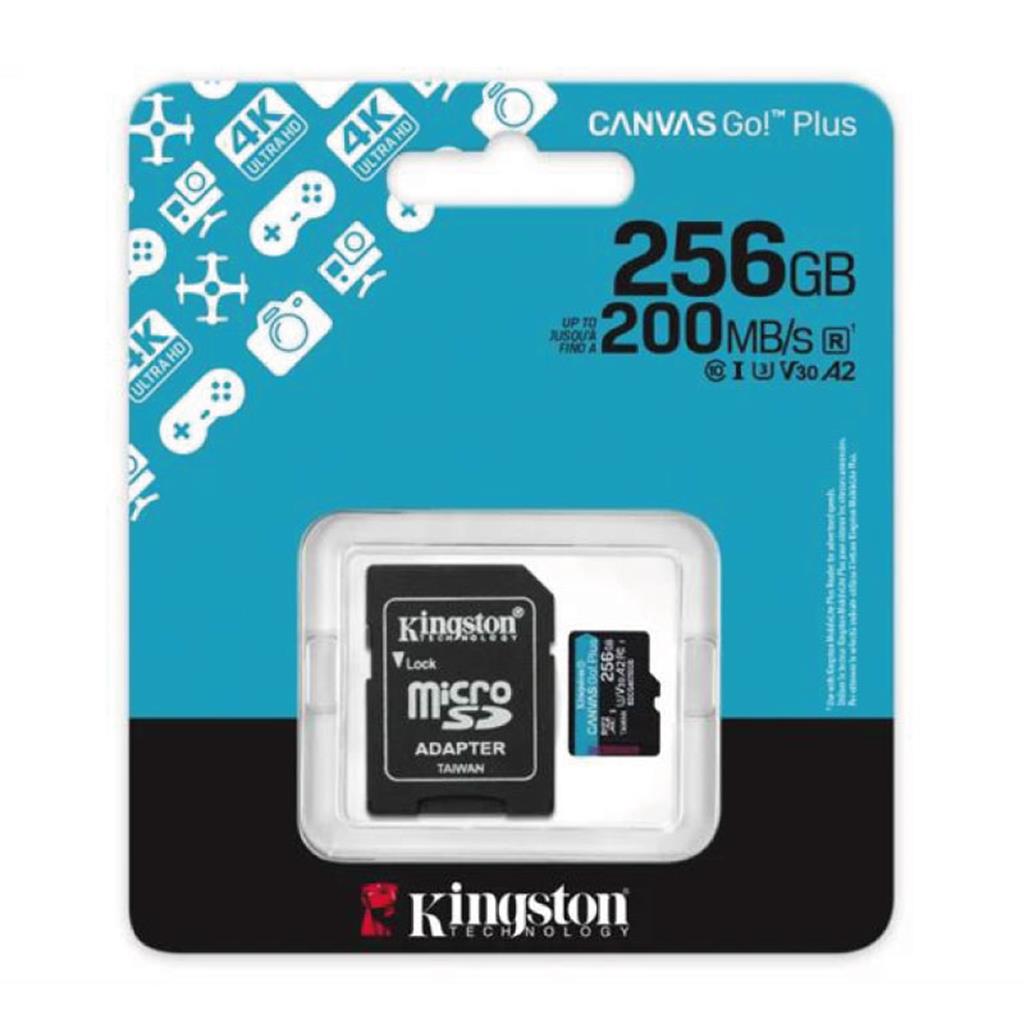 Micro SD Kingston CANVAS Go Plus | V30 | 4K | 256GB