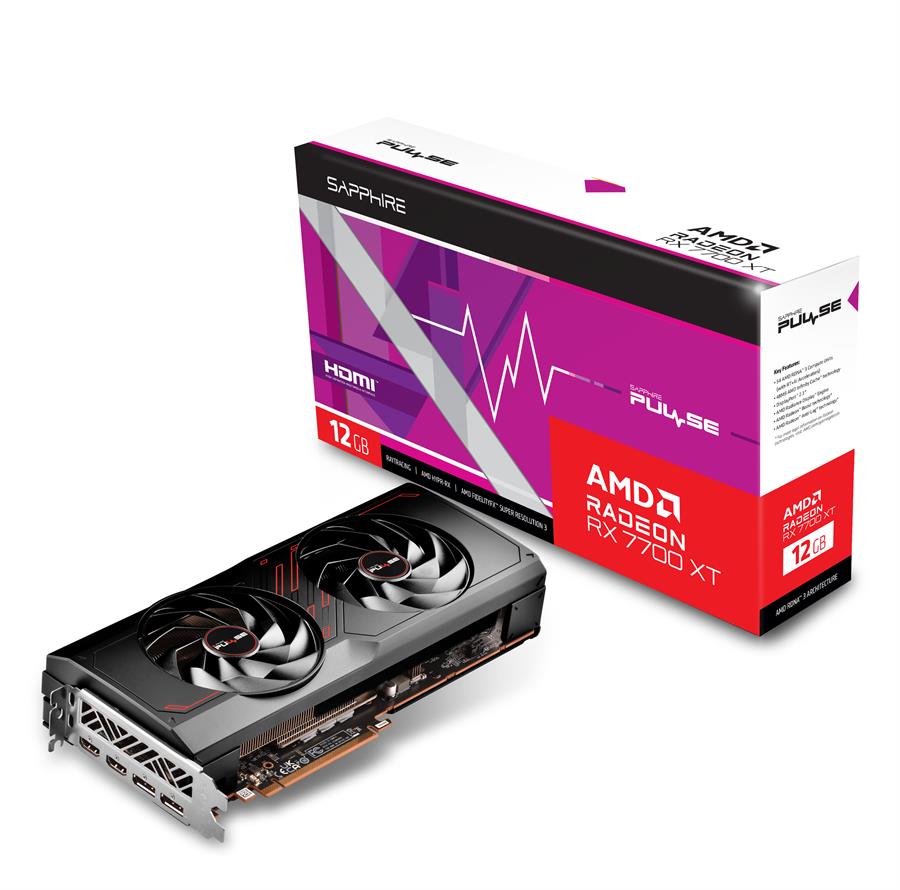 Placa de Video SAPPIHIRE Pulse Radeon RX7700XT 12GB GDDR6