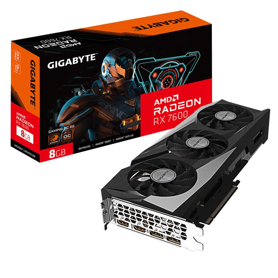 Placa de Video Gigabyte Radeon RX 7600 8GB OC