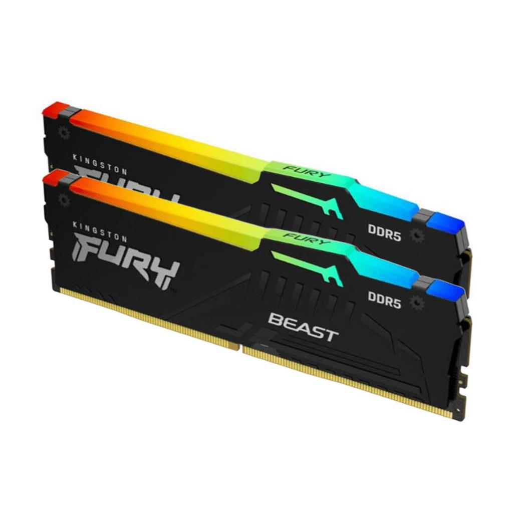 KIT Memoria Ram KINGSTONE Fury Beast Black RGB | DDR5 | 32Gb (2x16GB) | 5600MHZ | CL36