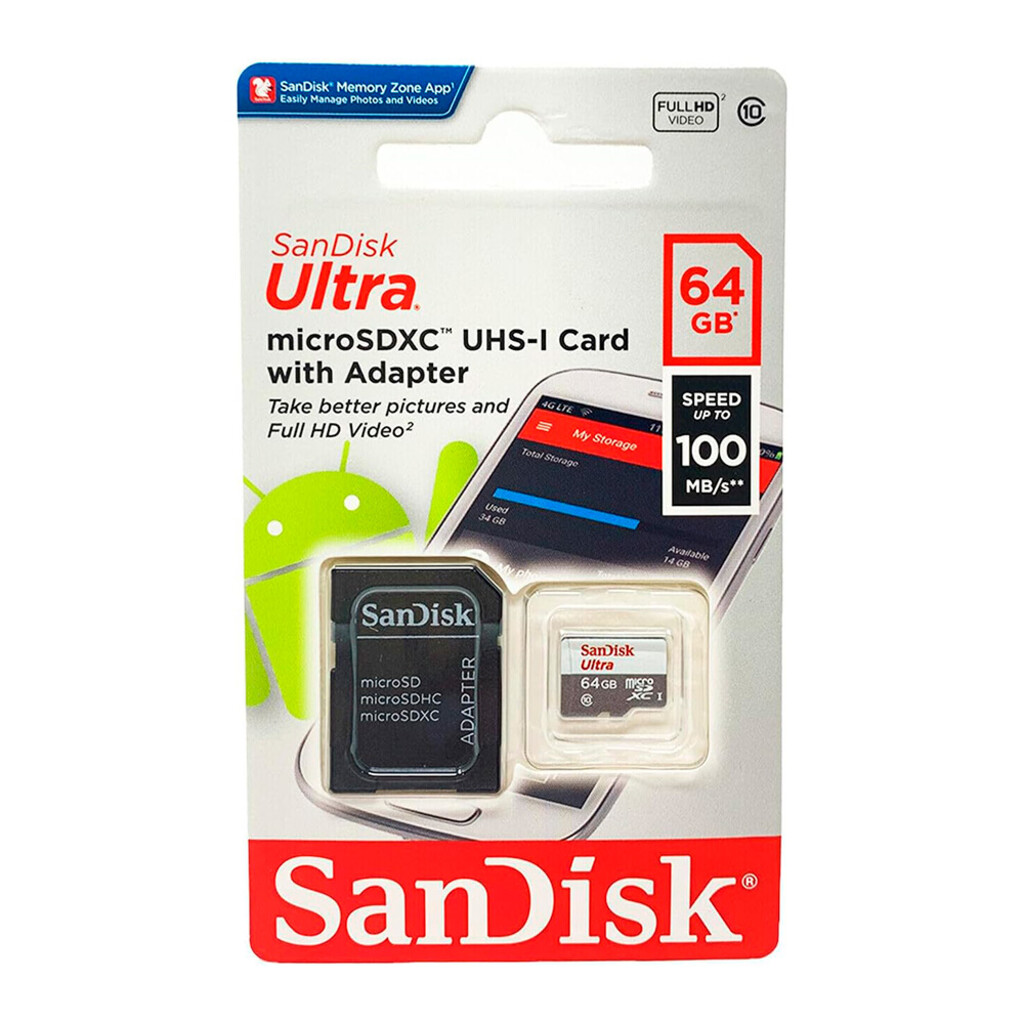 Micro SD 64GB SANDISK Ultra Case 10