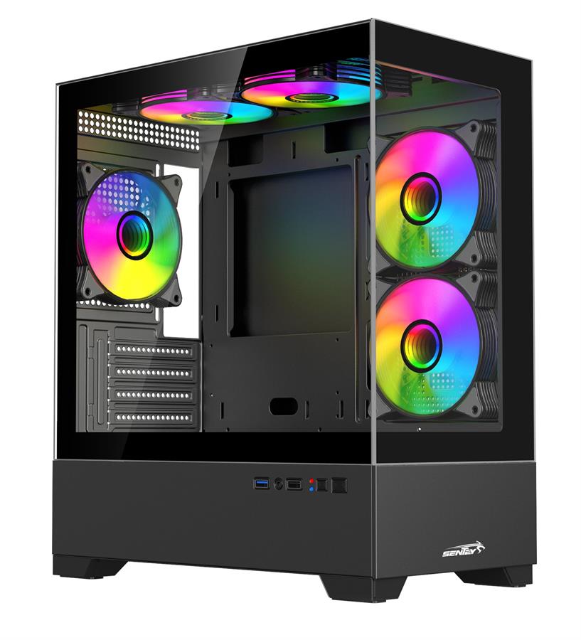 Gabinete SENTEY H30 GS-6130-ARGB-BLACK (+5 Fan ARGB) Negro