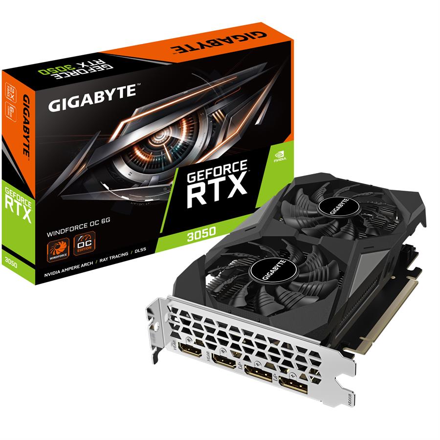 Placa de Video Gigabyte Nvidia GeForce RTX 3050 Wind Force V2 OC 8GB