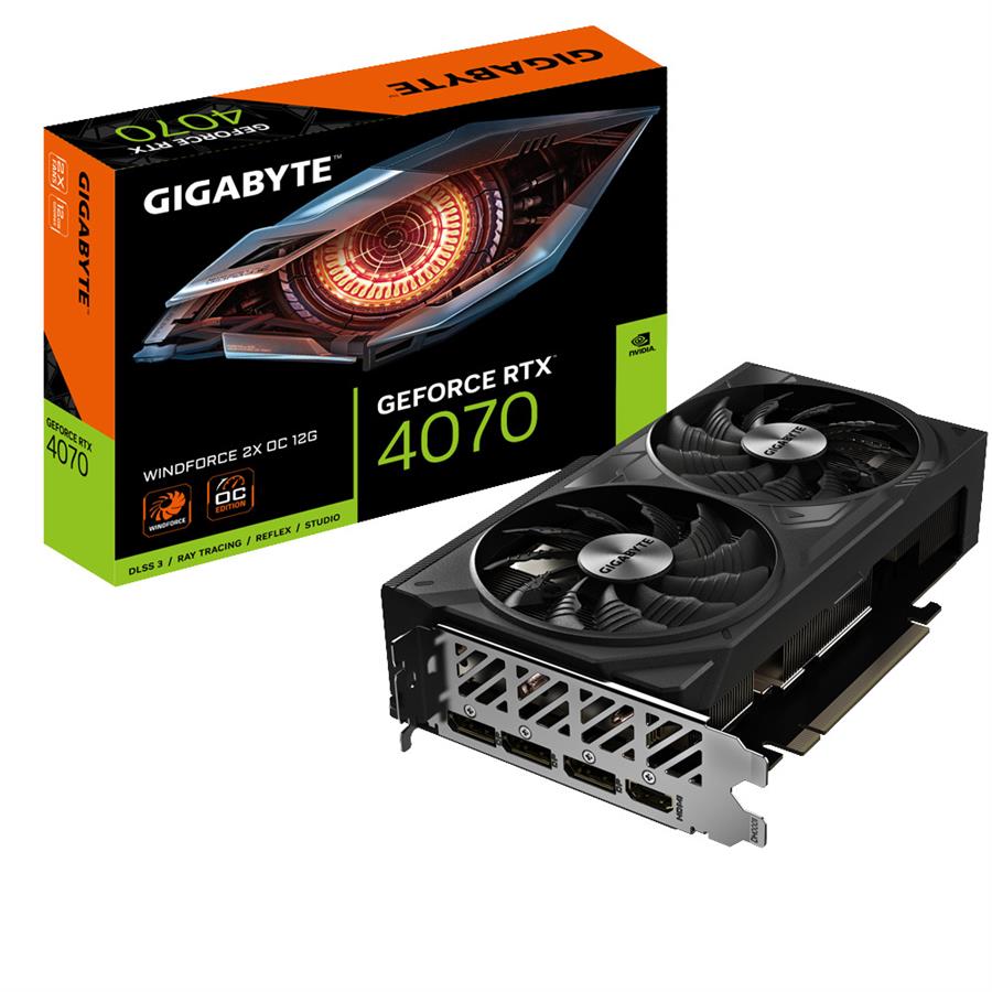 Placa de Video Gigabyte GeForce RTX 4070 WINDFORCE 2X 12GB OC